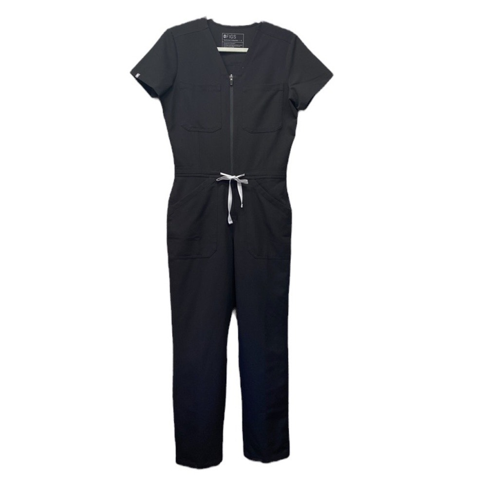 Figs Black Caterina Jumpsuit Scrubs Sz S